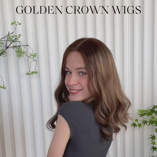 Leah Lace Top Base 100% Human Hair Wigs Model Showcase GoldenCrownWigs.com