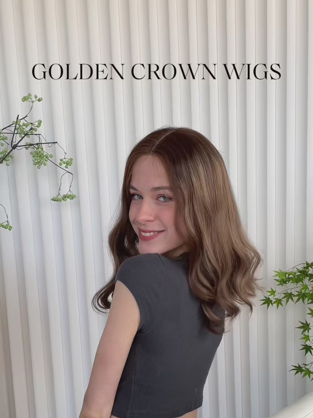 Leah Lace Top Base 100% Human Hair Wigs Model Showcase GoldenCrownWigs.com