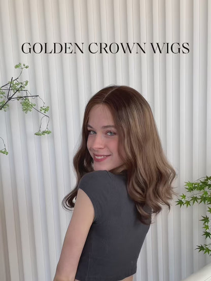 Leah Lace Top Base 100% Human Hair Wigs Model Showcase GoldenCrownWigs.com