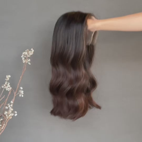 Natural Color 2-6hl6hl8 lace top showcase GoldenCrownWigs